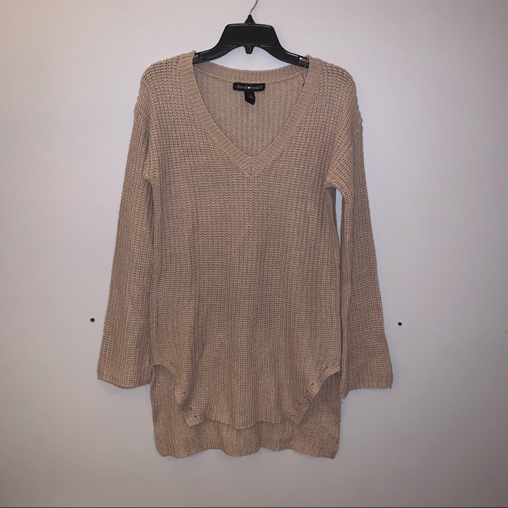 Derek Heart Long Tan Sweater